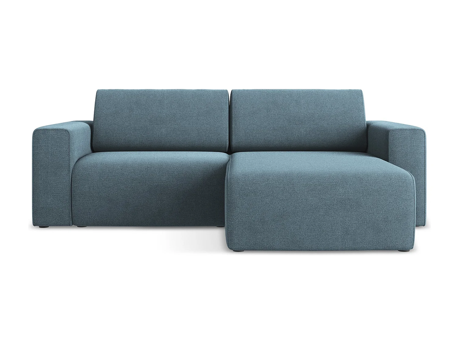 Canapé modulable d’angle S droit en Strukturstoff - bleu clair - KALEA