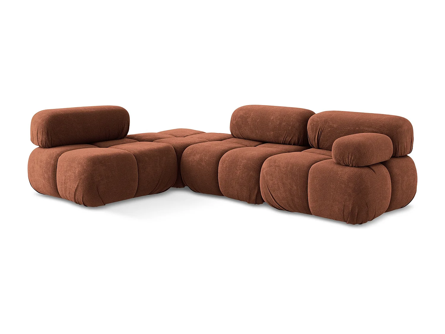 3-Sitzer Modulares Ecksofa - Ecke Links - Chenille - Terrakotta - LOKUA