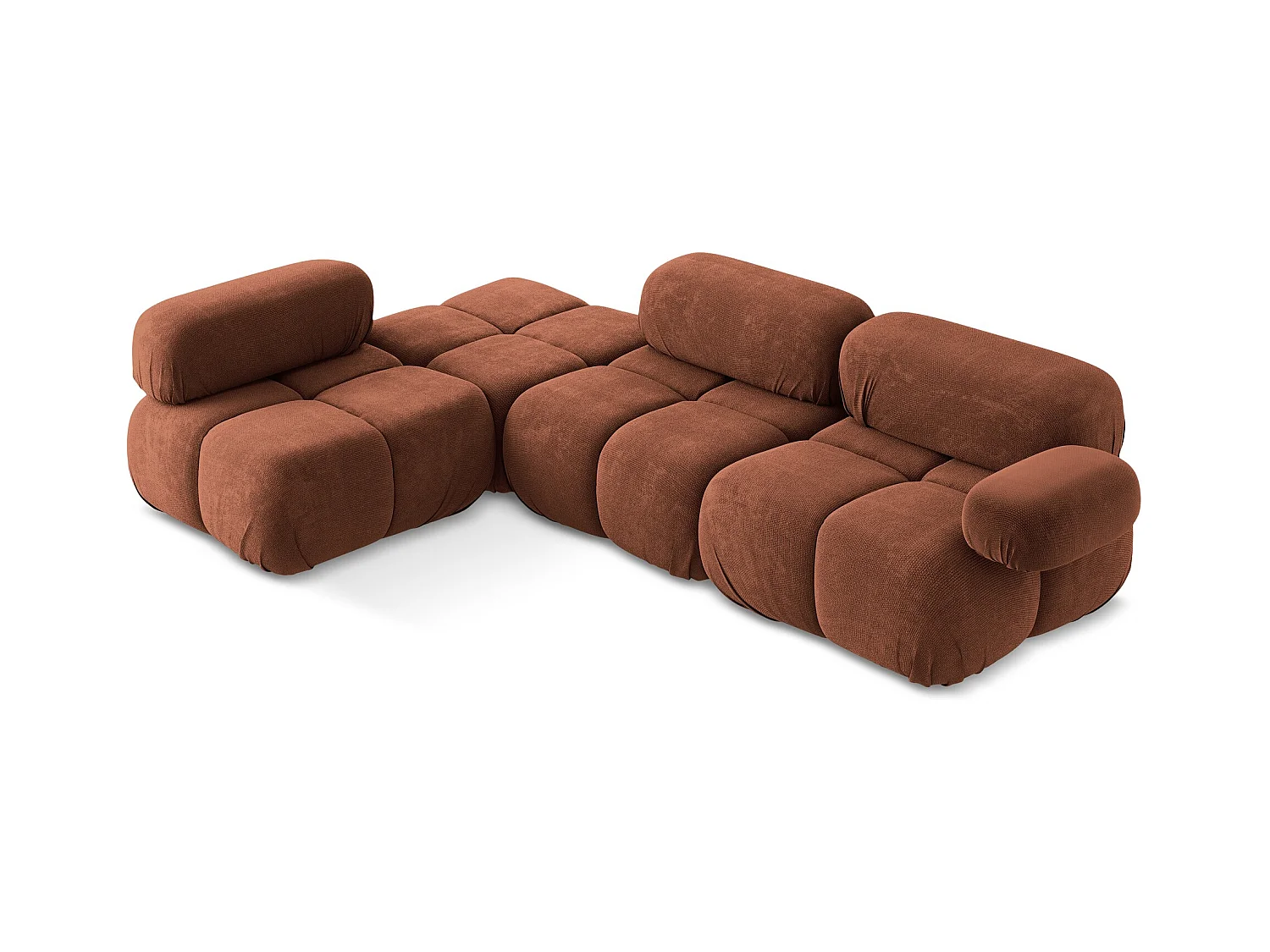 3-Sitzer Modulares Ecksofa - Ecke Links - Chenille - Terrakotta - LOKUA