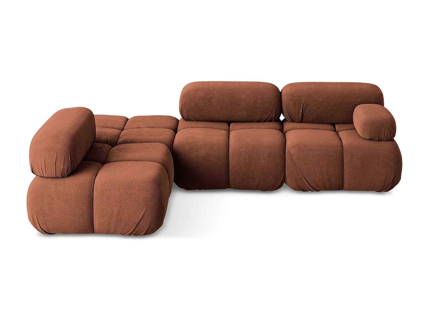 3-Sitzer Modulares Ecksofa - Ecke Links - Chenille - Terrakotta - LOKUA