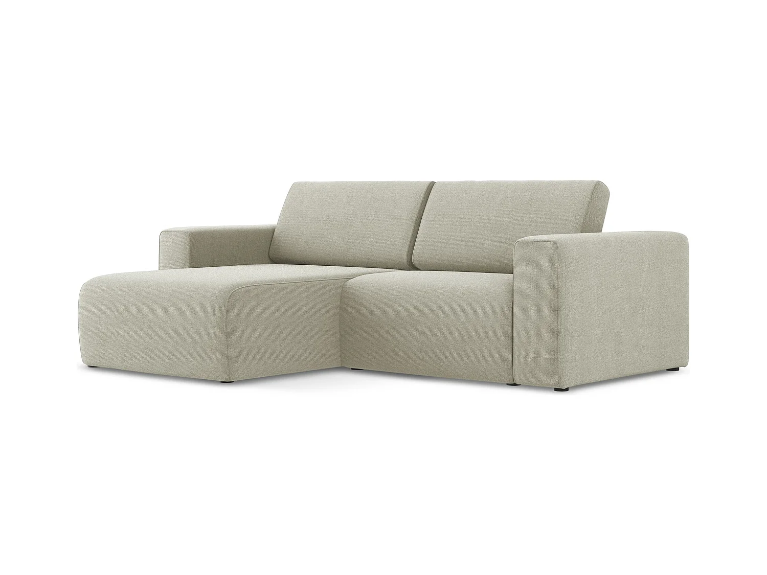 Canapé modulable d’angle S gauche - en Strukturstoff - beige clair - KALEA