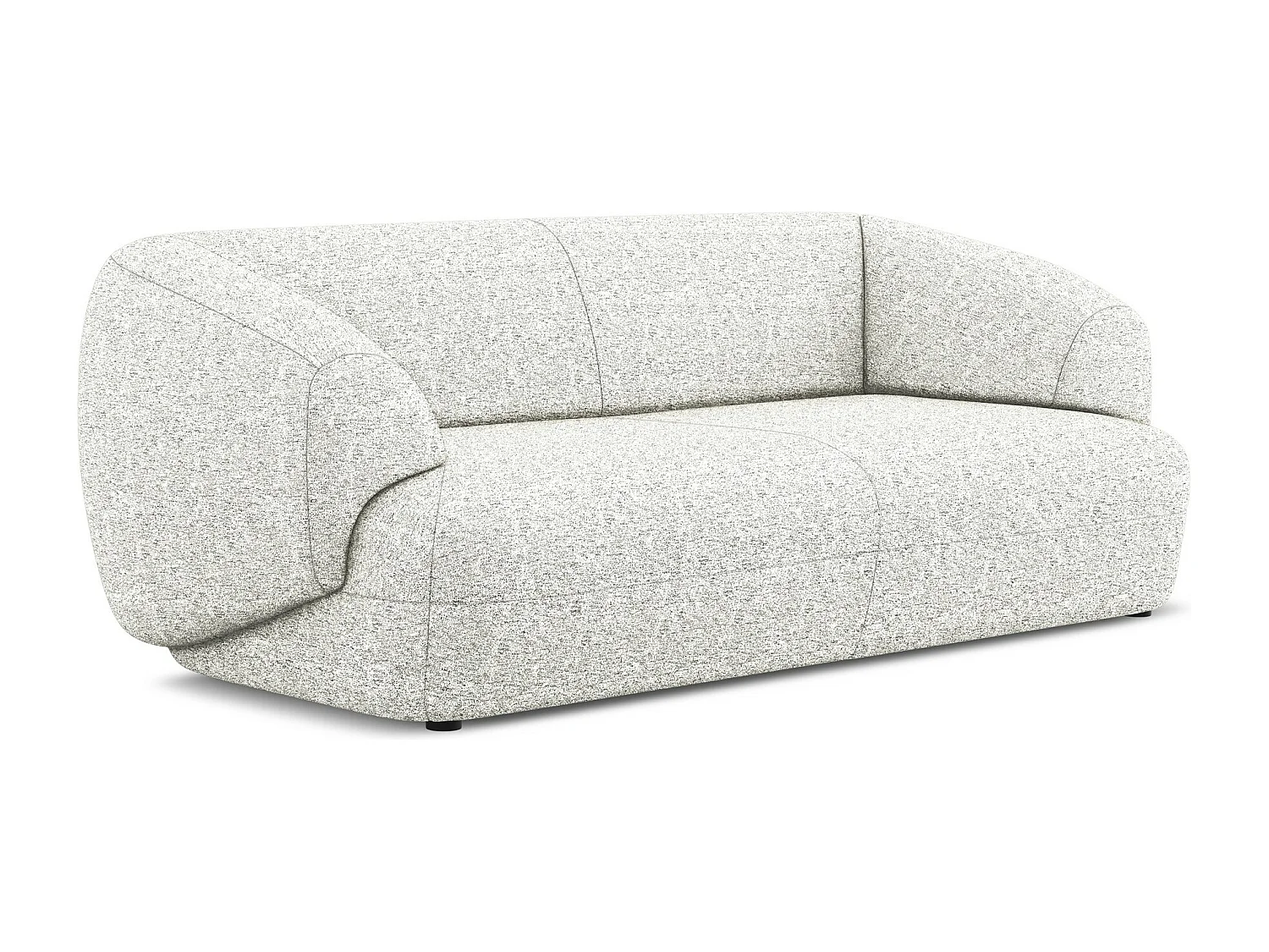 Canapé 3 places en Strukturstoff - blanc - MOANA