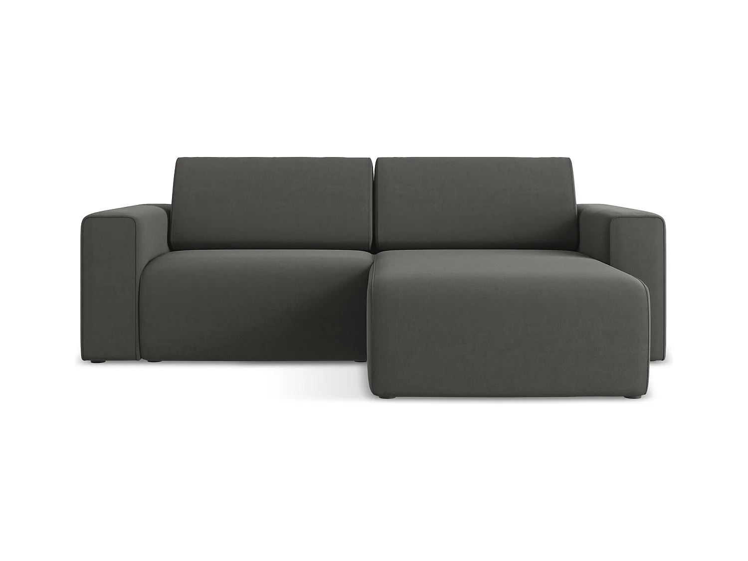 Canapé modulable d’angle S droit en Samt - acier - KALEA