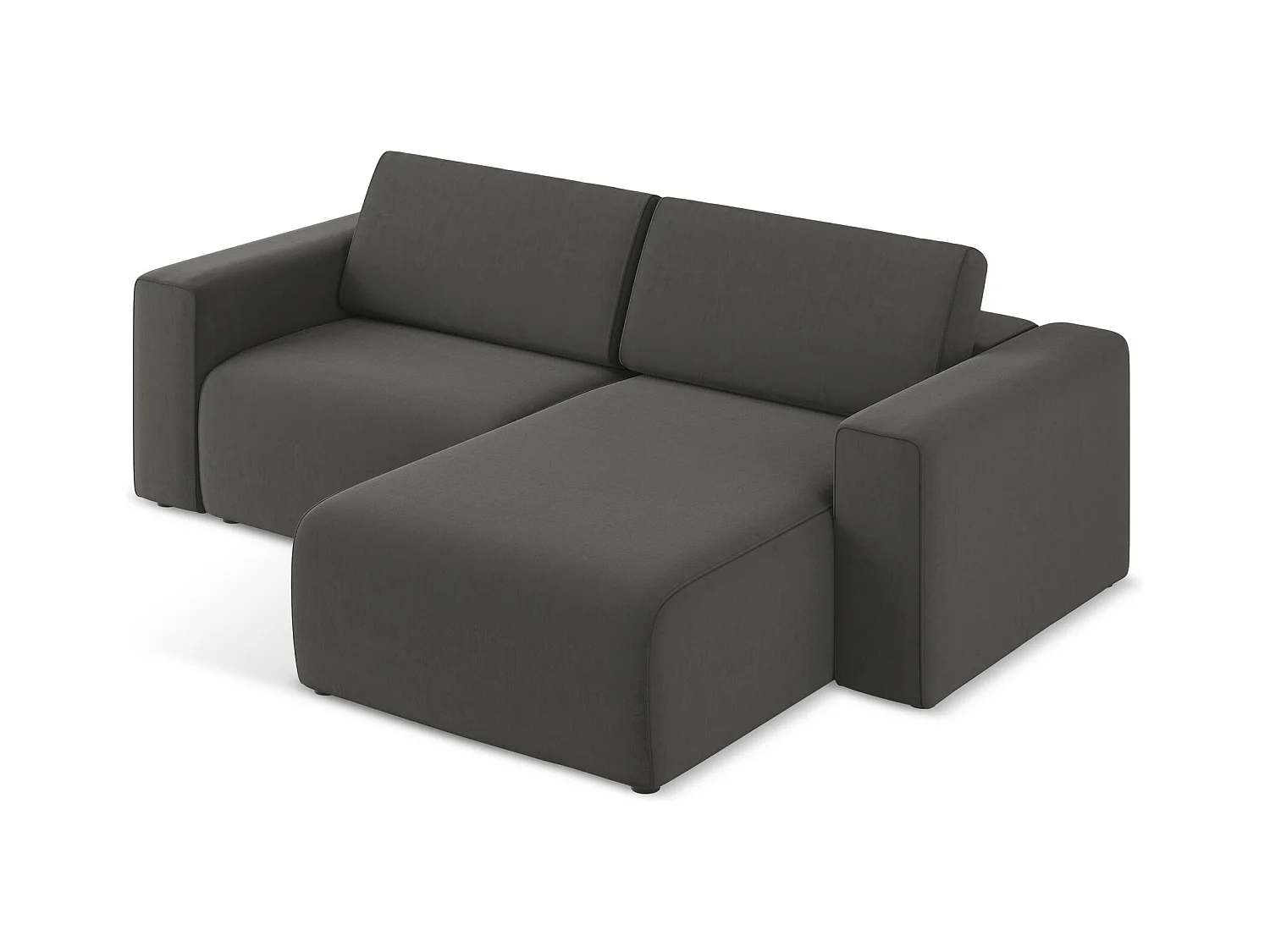 Canapé modulable d’angle S droit en Samt - acier - KALEA