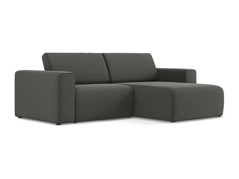 3-Sitzer Modulares Ecksofa - Ecke Rechts - Samt - Stahl - KALEA