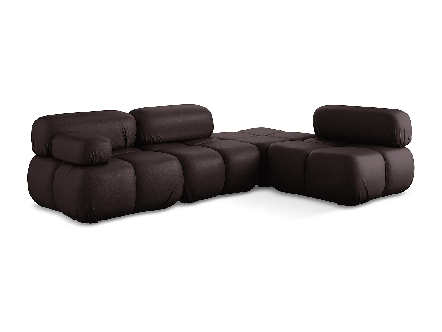 Modulaire hoekbank rechts van pruim kunstleer - LOKUA