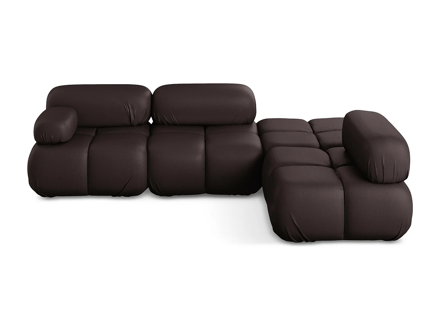 Modulaire hoekbank rechts van pruim kunstleer - LOKUA