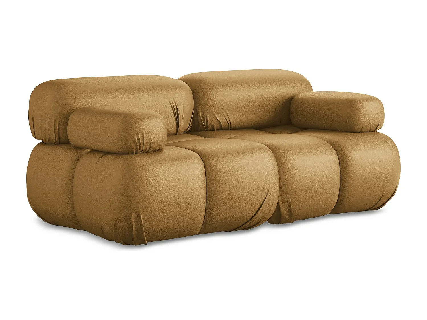 Tweezits modulaire bank van karmel kunstleer - LOKUA