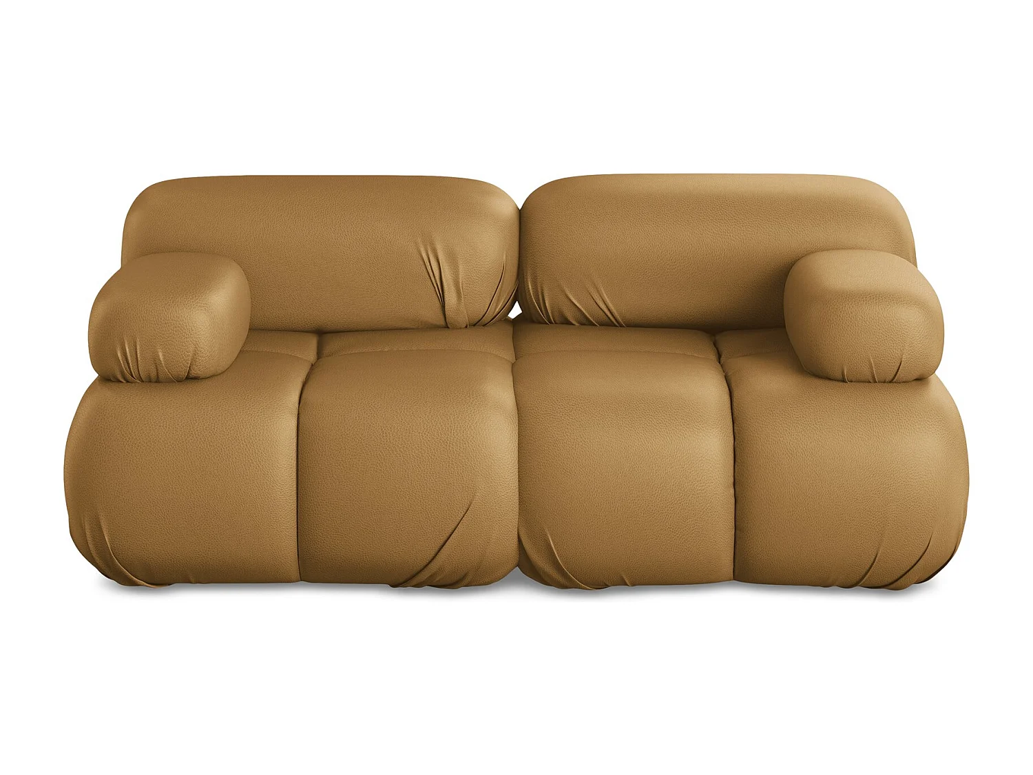 Tweezits modulaire bank van karmel kunstleer - LOKUA