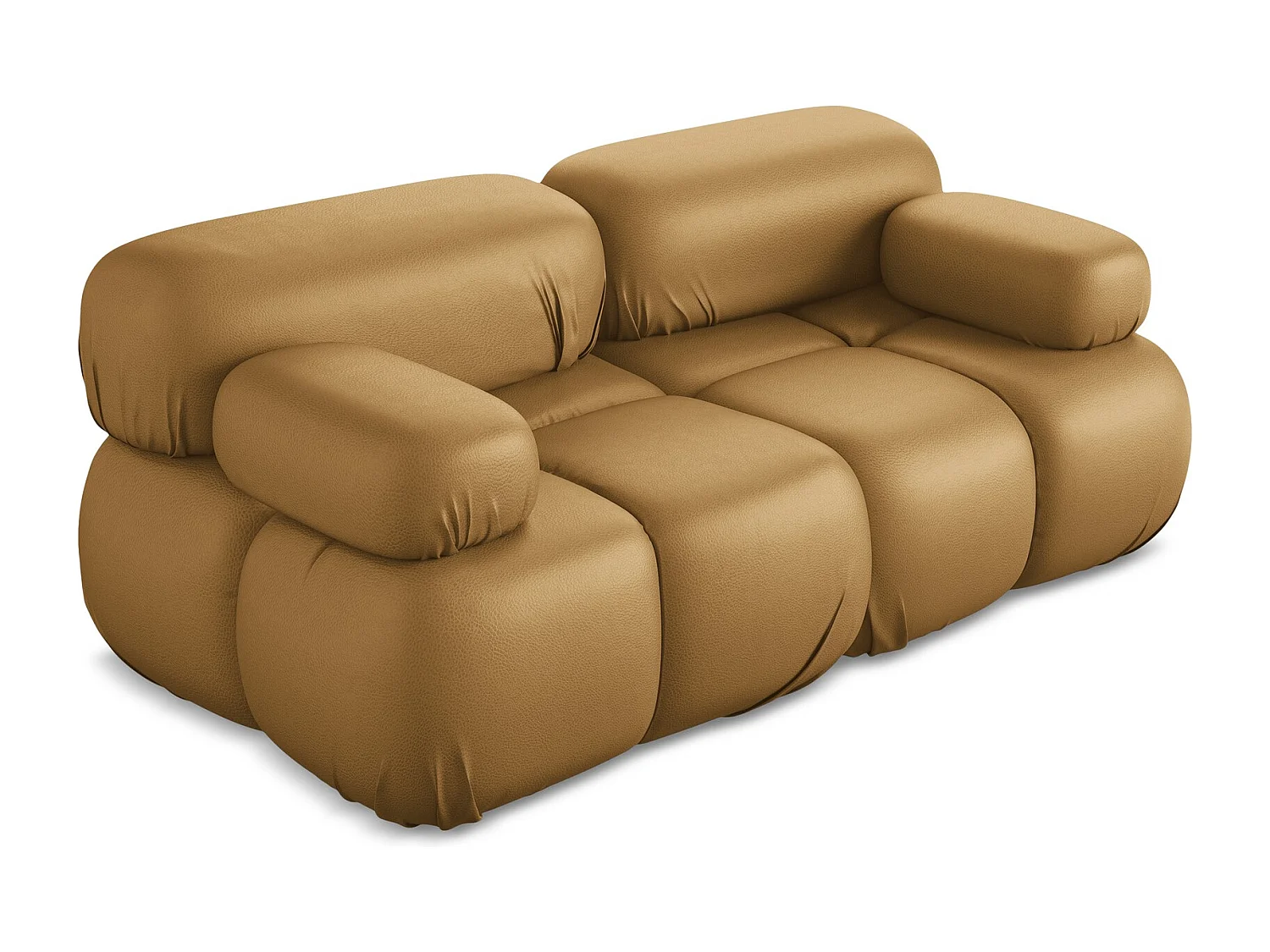 Tweezits modulaire bank van karmel kunstleer - LOKUA