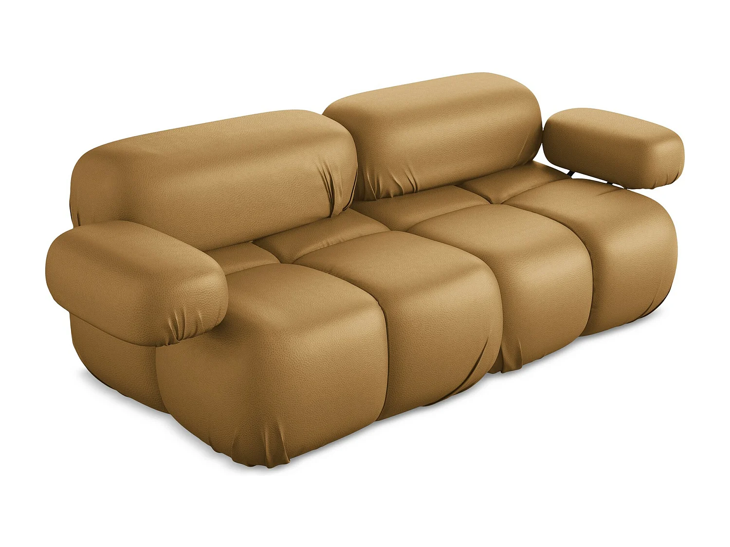 Tweezits modulaire bank van karmel kunstleer - LOKUA