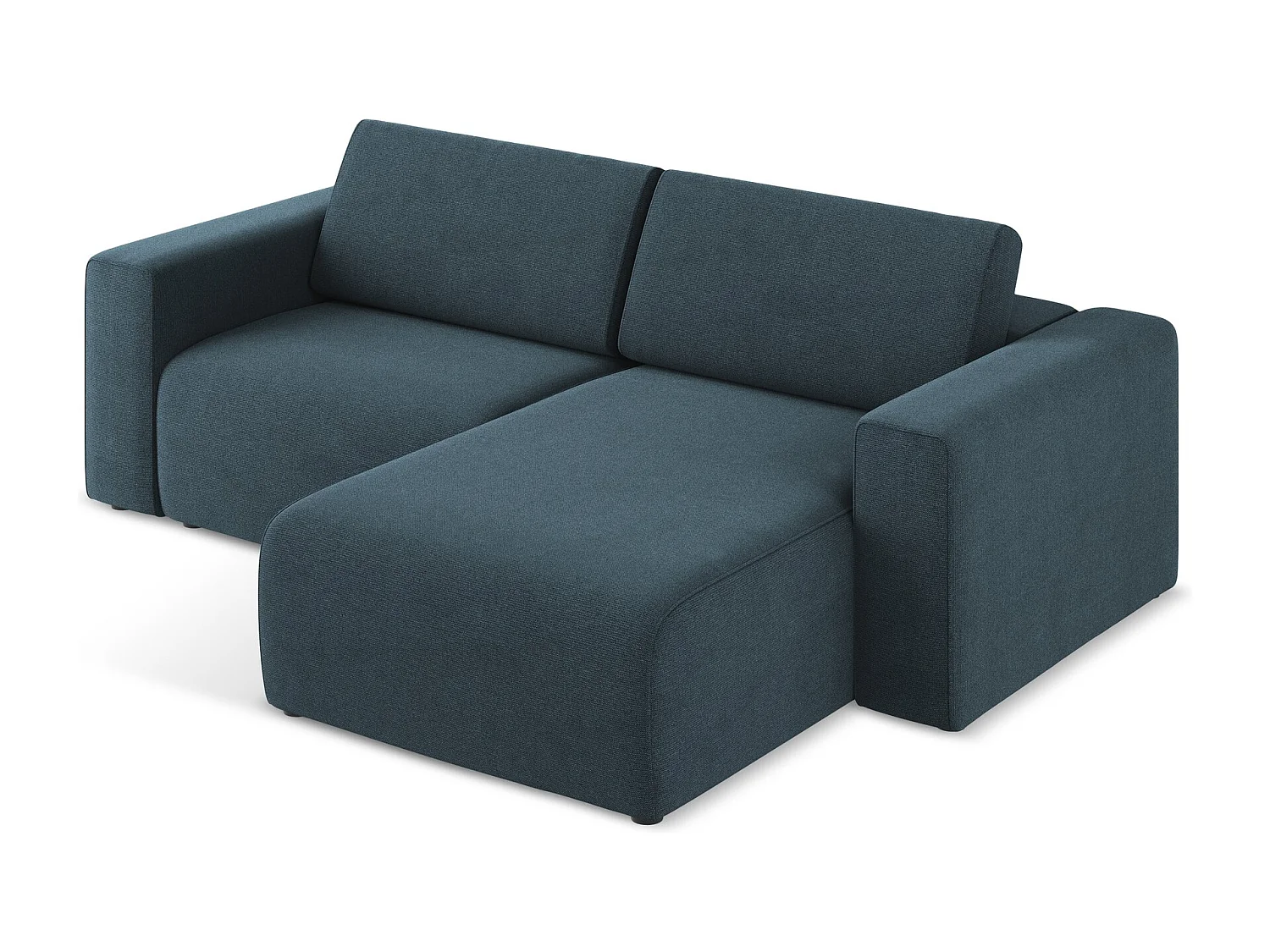 3-Sitzer Modulares Ecksofa - Ecke Rechts - Strukturstoff - Jeans - KALEA
