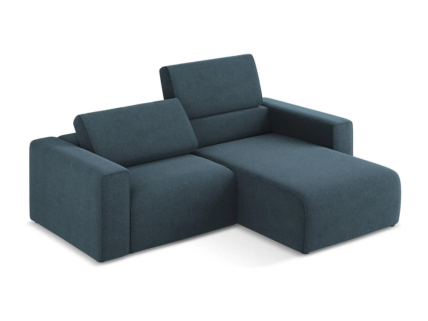 3-Sitzer Modulares Ecksofa - Ecke Rechts - Strukturstoff - Jeans - KALEA