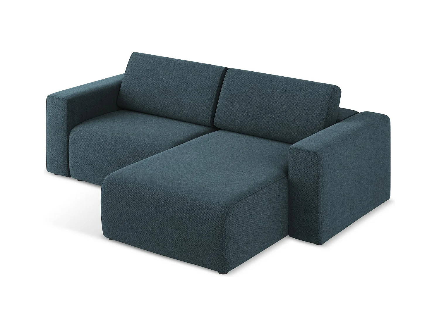 3-Sitzer Modulares Ecksofa - Ecke Rechts - Strukturstoff - Jeans - KALEA