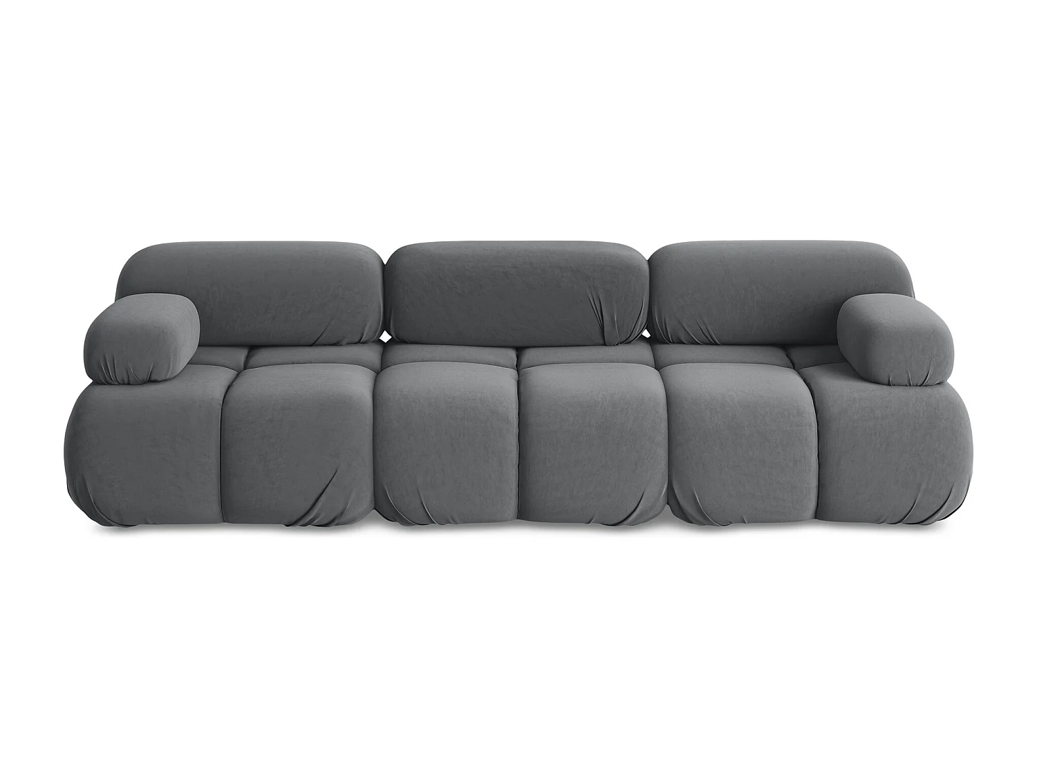 Modulares 3-Sitzer Sofa - - Samt - Stahl - LOKUA