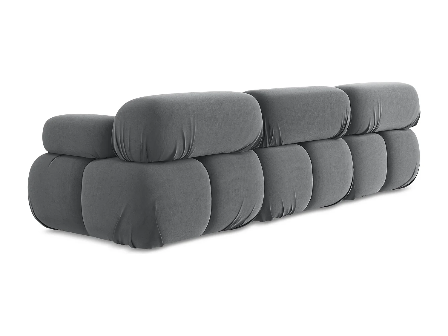 Modulares 3-Sitzer Sofa - - Samt - Stahl - LOKUA