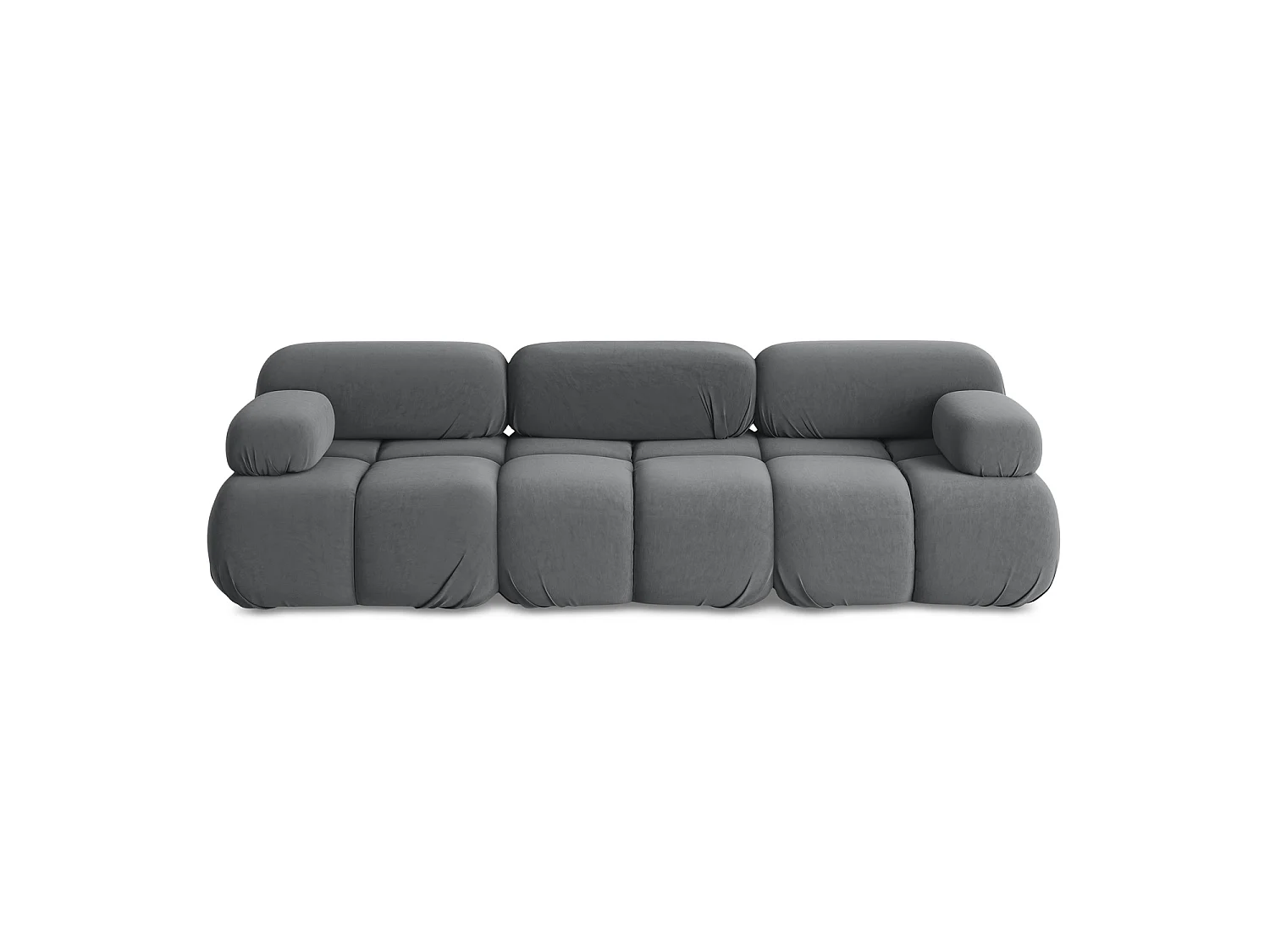 Modulares 3-Sitzer Sofa - - Samt - Stahl - SANREMO