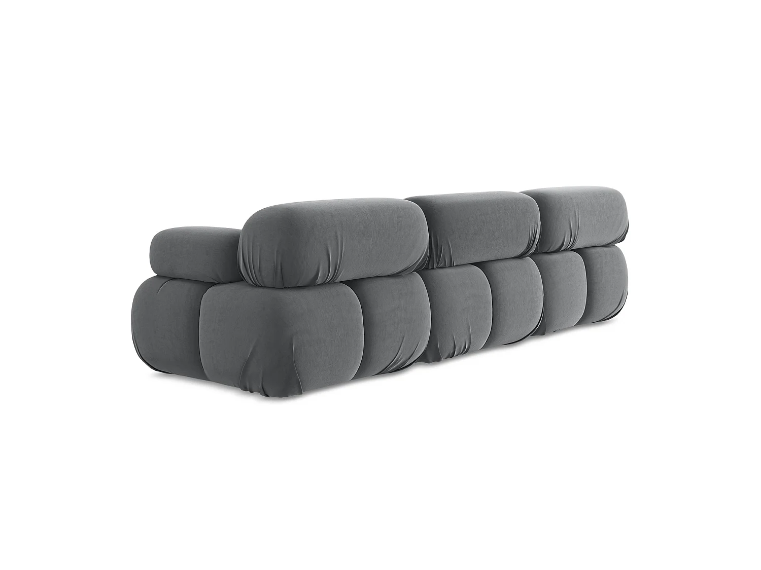 Modulares 3-Sitzer Sofa - - Samt - Stahl - SANREMO