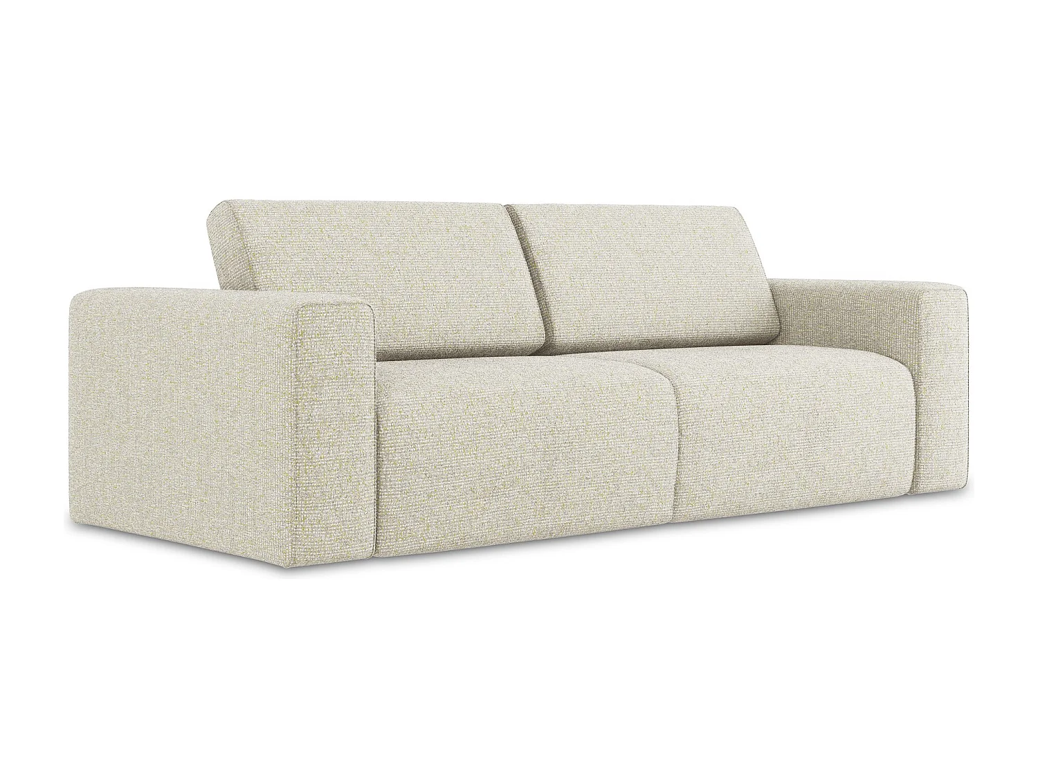 Sofá modular 3 lugares em tecido texturizado bege claro - KALEA