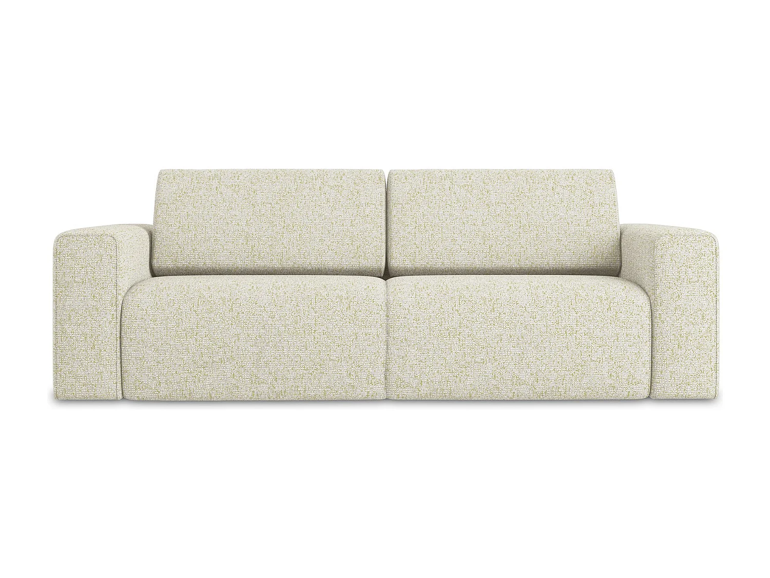 Sofá modular 3 lugares em tecido texturizado bege claro - KALEA