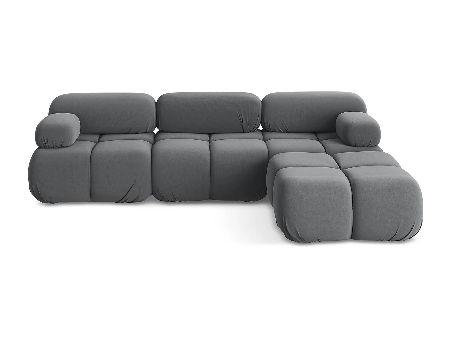 Modulares Ecksofa Beidseitig - Reversibel - Samt - Stahl - LOKUA