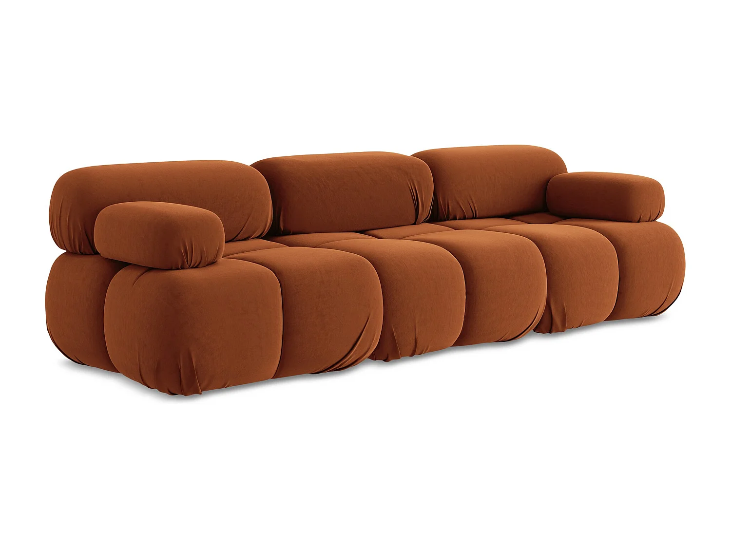 Modulares 3-Sitzer Sofa - - Samt - Terrakotta - LOKUA