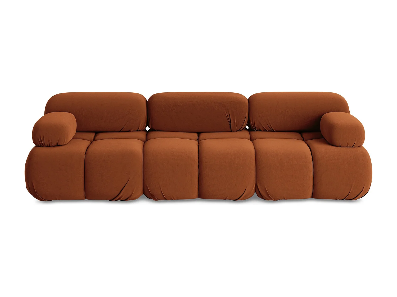 Modulares 3-Sitzer Sofa - - Samt - Terrakotta - LOKUA
