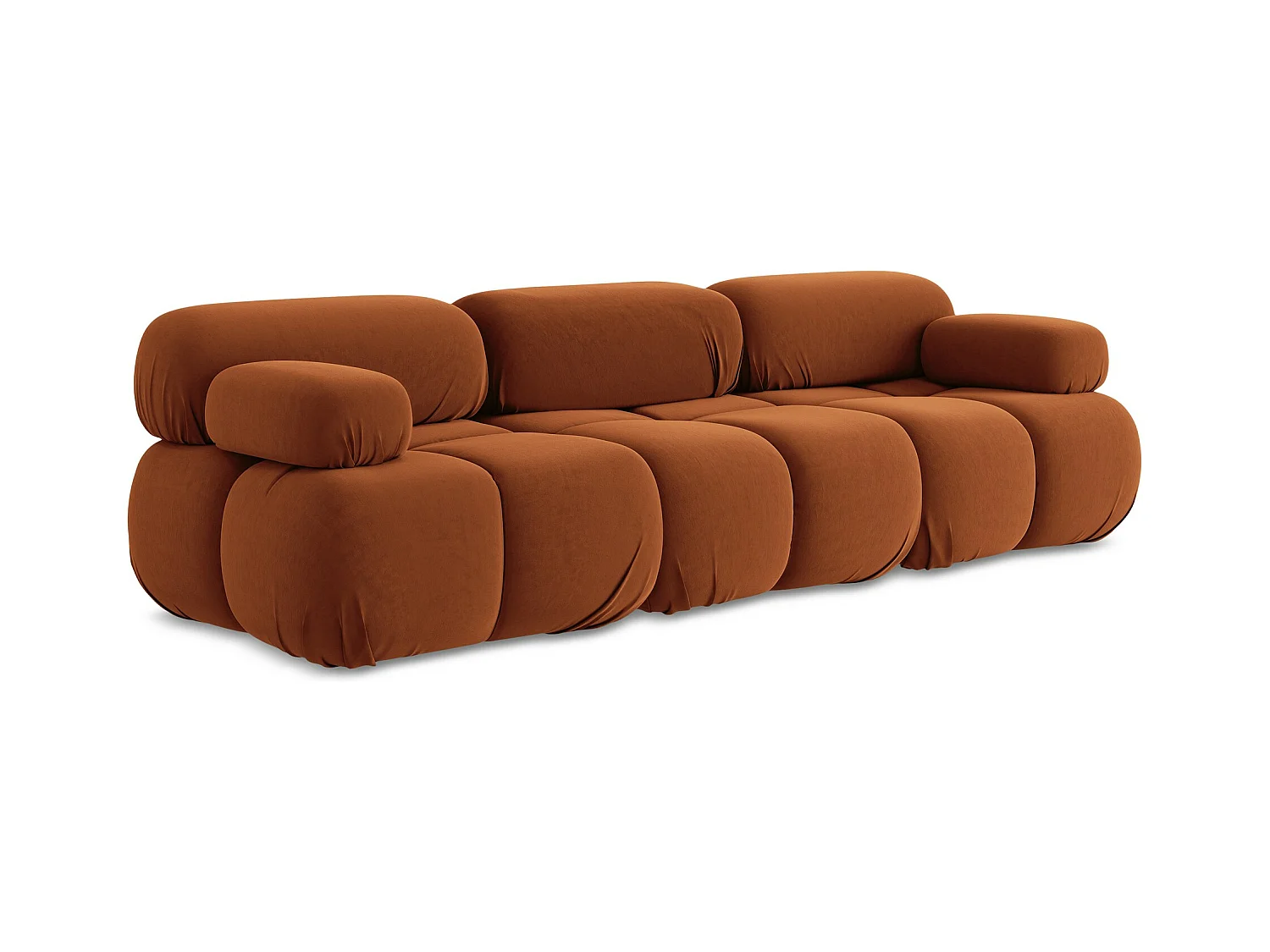 Modulares 3-Sitzer Sofa - - Samt - Terrakotta - LOKUA