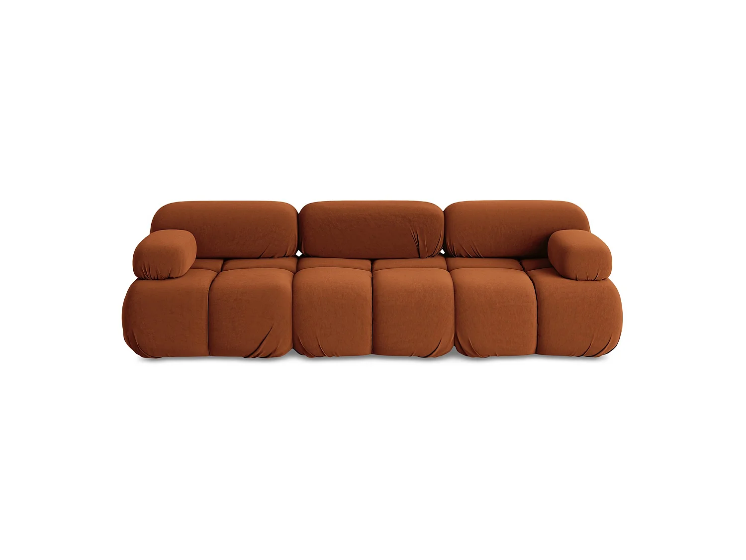 Modulares 3-Sitzer Sofa - - Samt - Terrakotta - SANREMO