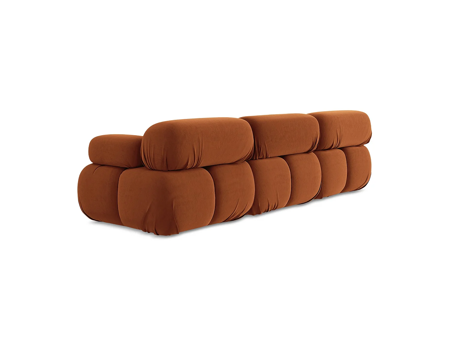 Modulares 3-Sitzer Sofa - - Samt - Terrakotta - SANREMO