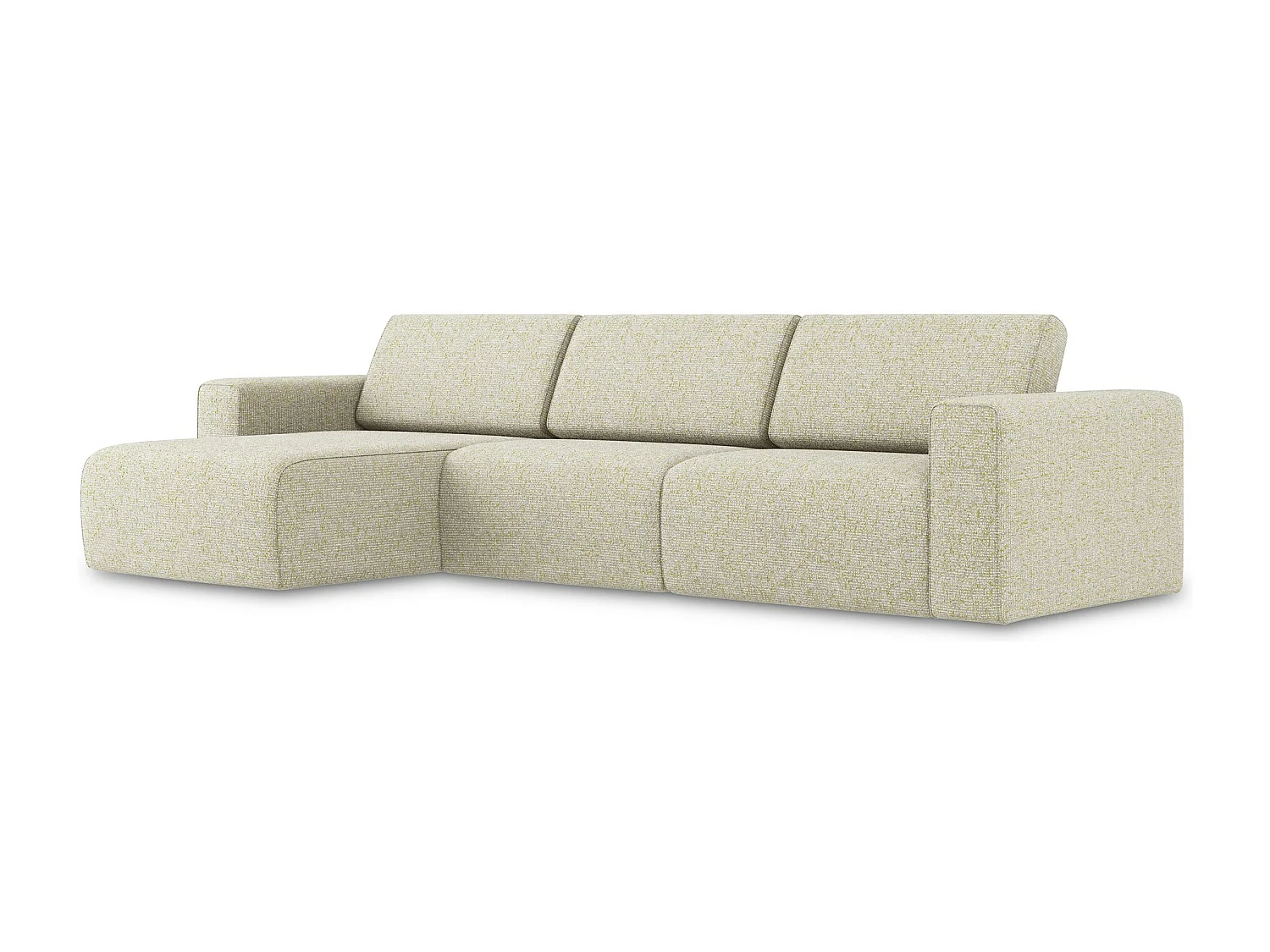 Lewy narożnik modułowy - z tkaniny strukturalnej - jasny beż - KALEA