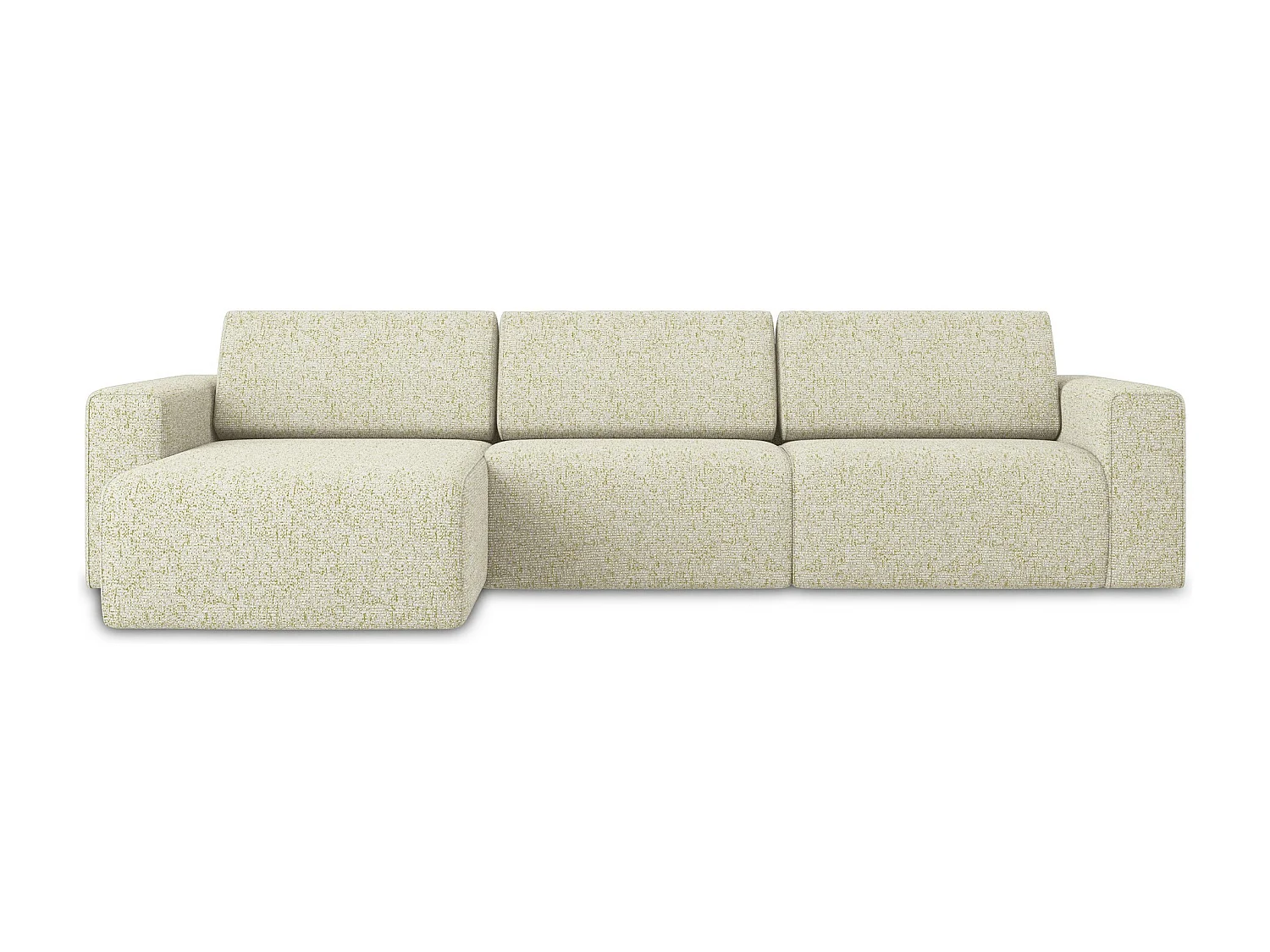 Lewy narożnik modułowy - z tkaniny strukturalnej - jasny beż - KALEA