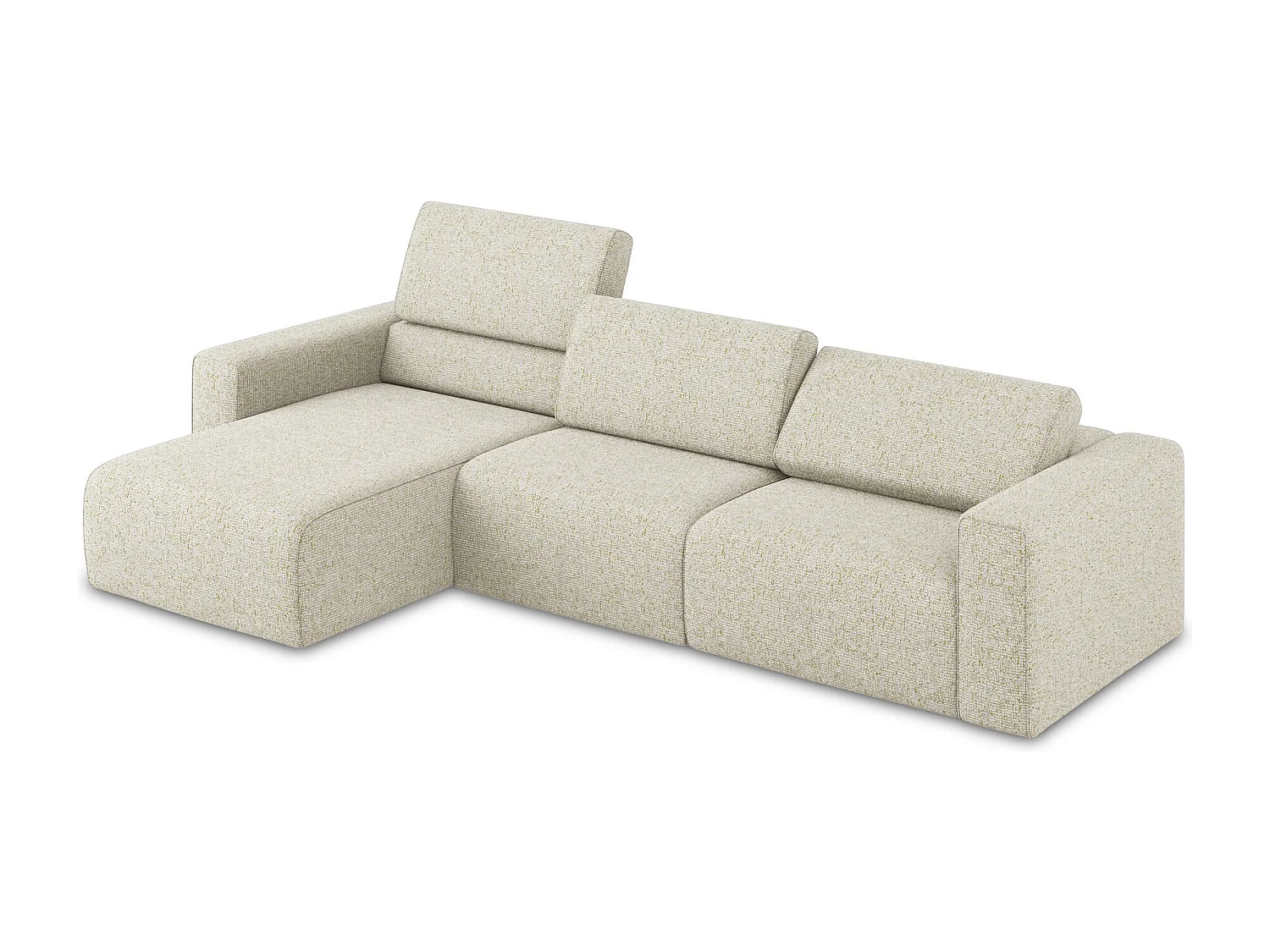 Lewy narożnik modułowy - z tkaniny strukturalnej - jasny beż - KALEA