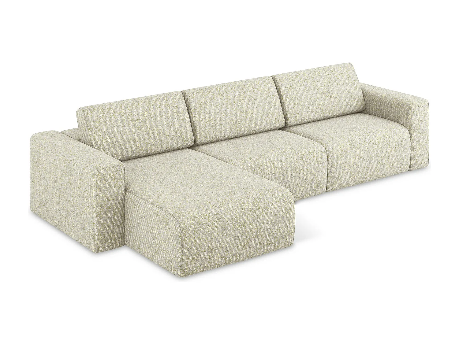 Lewy narożnik modułowy - z tkaniny strukturalnej - jasny beż - KALEA