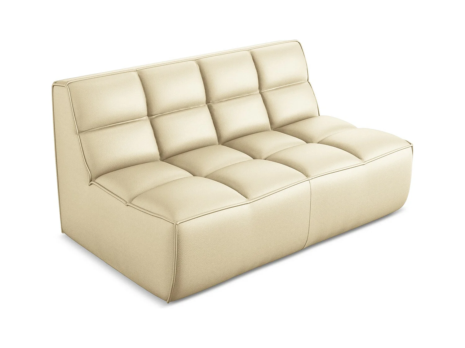 2-Sitzer Sofa - - Kunstleder - Beige - KALAI