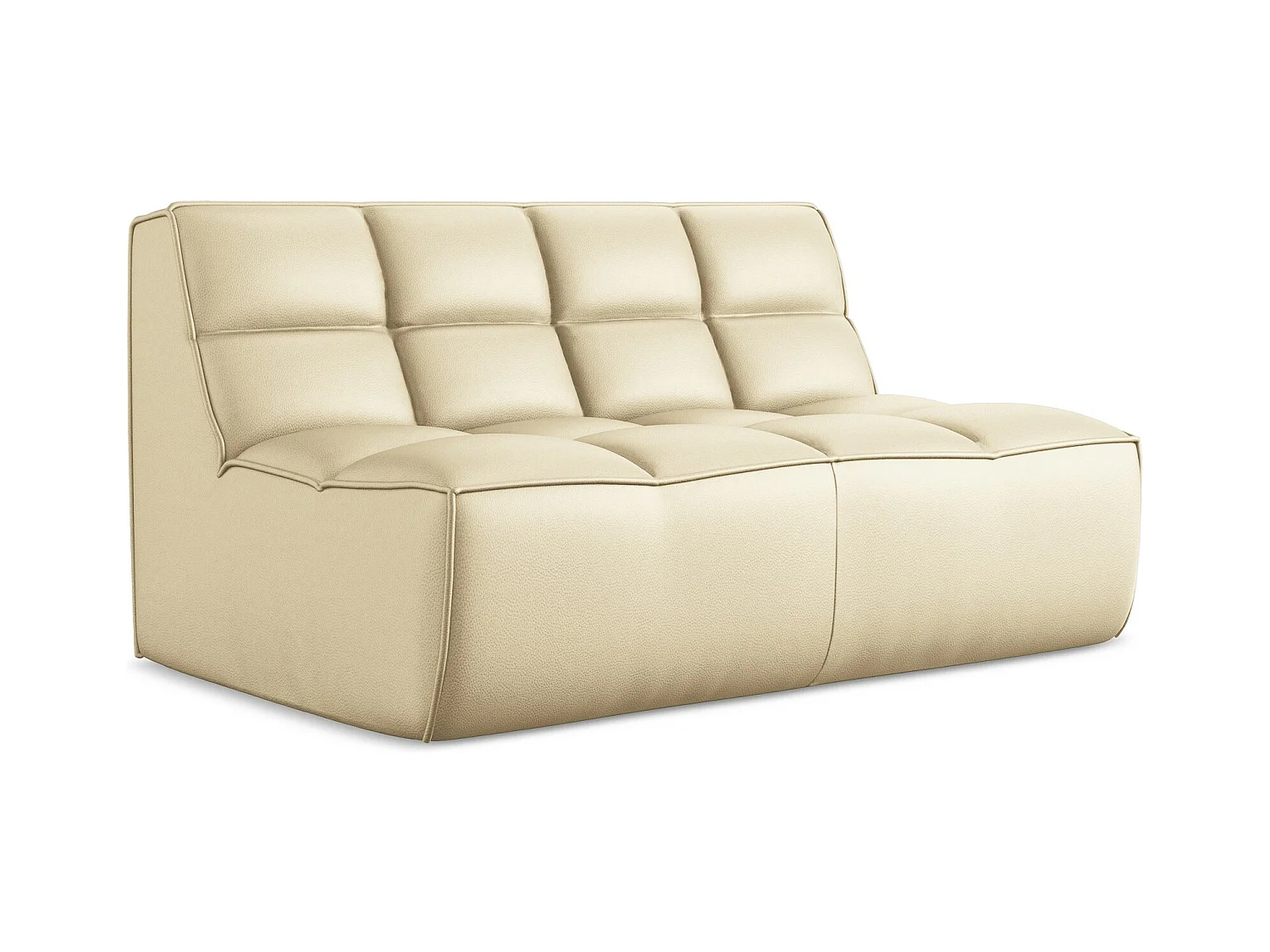 2-Sitzer Sofa - - Kunstleder - Beige - KALAI
