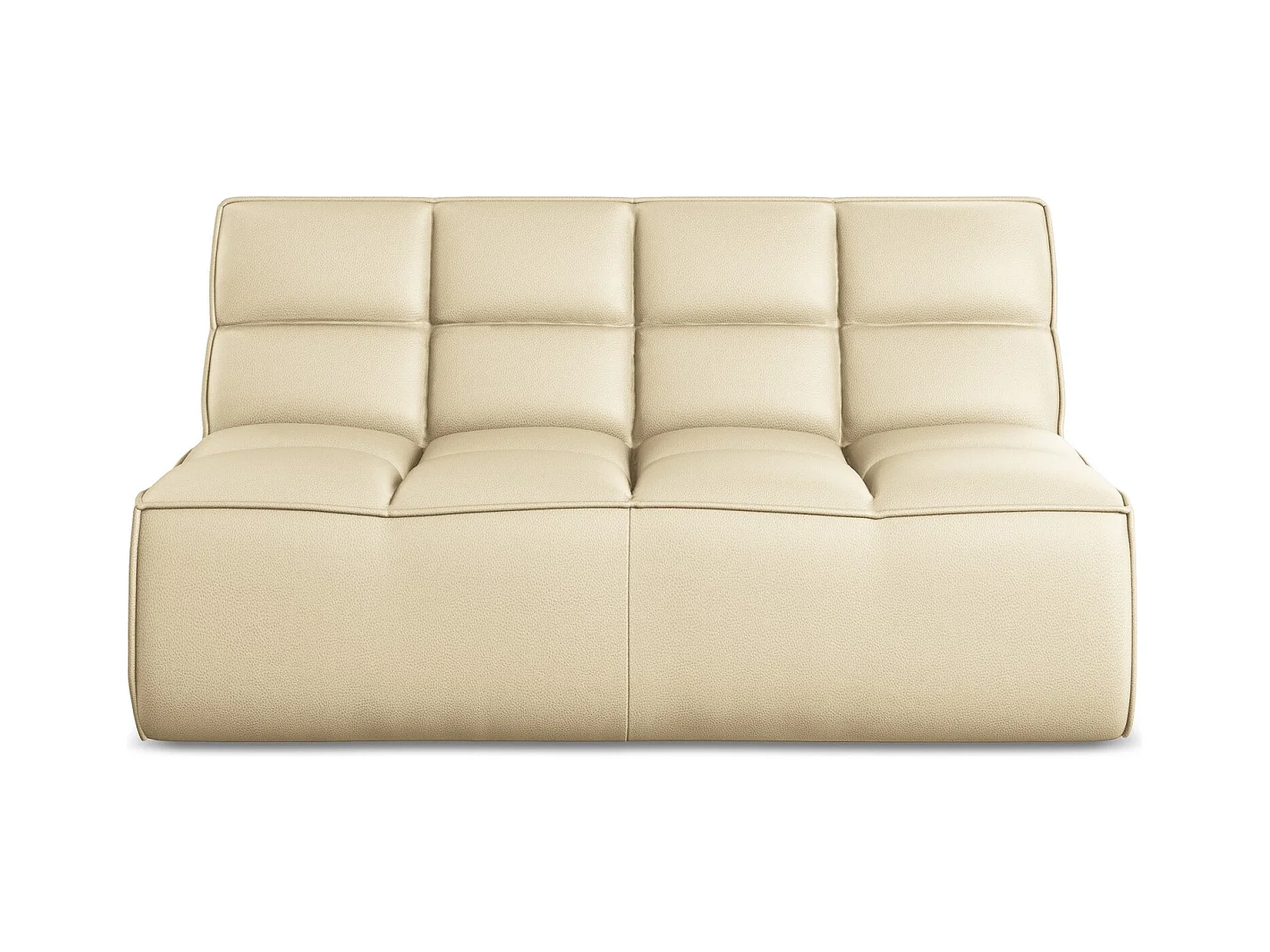 2-Sitzer Sofa - - Kunstleder - Beige - KALAI