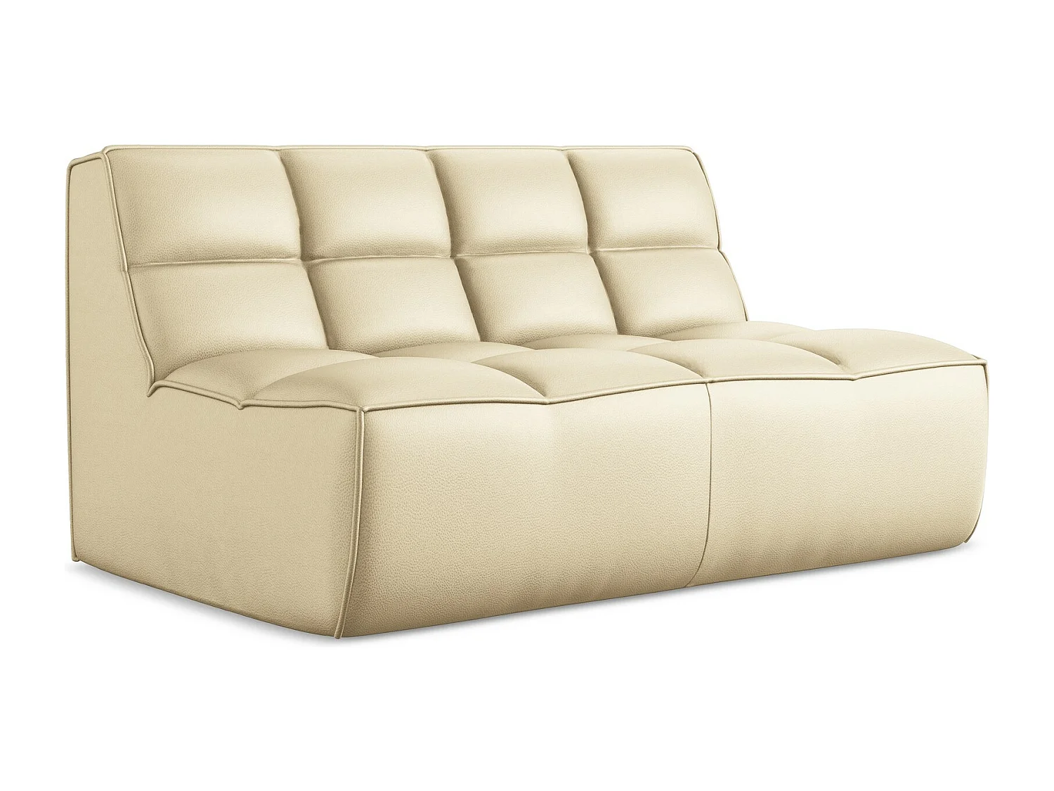 Modułowa sofa 2-osobowa - ze skóry syntetycznej - beżowy - KALAI