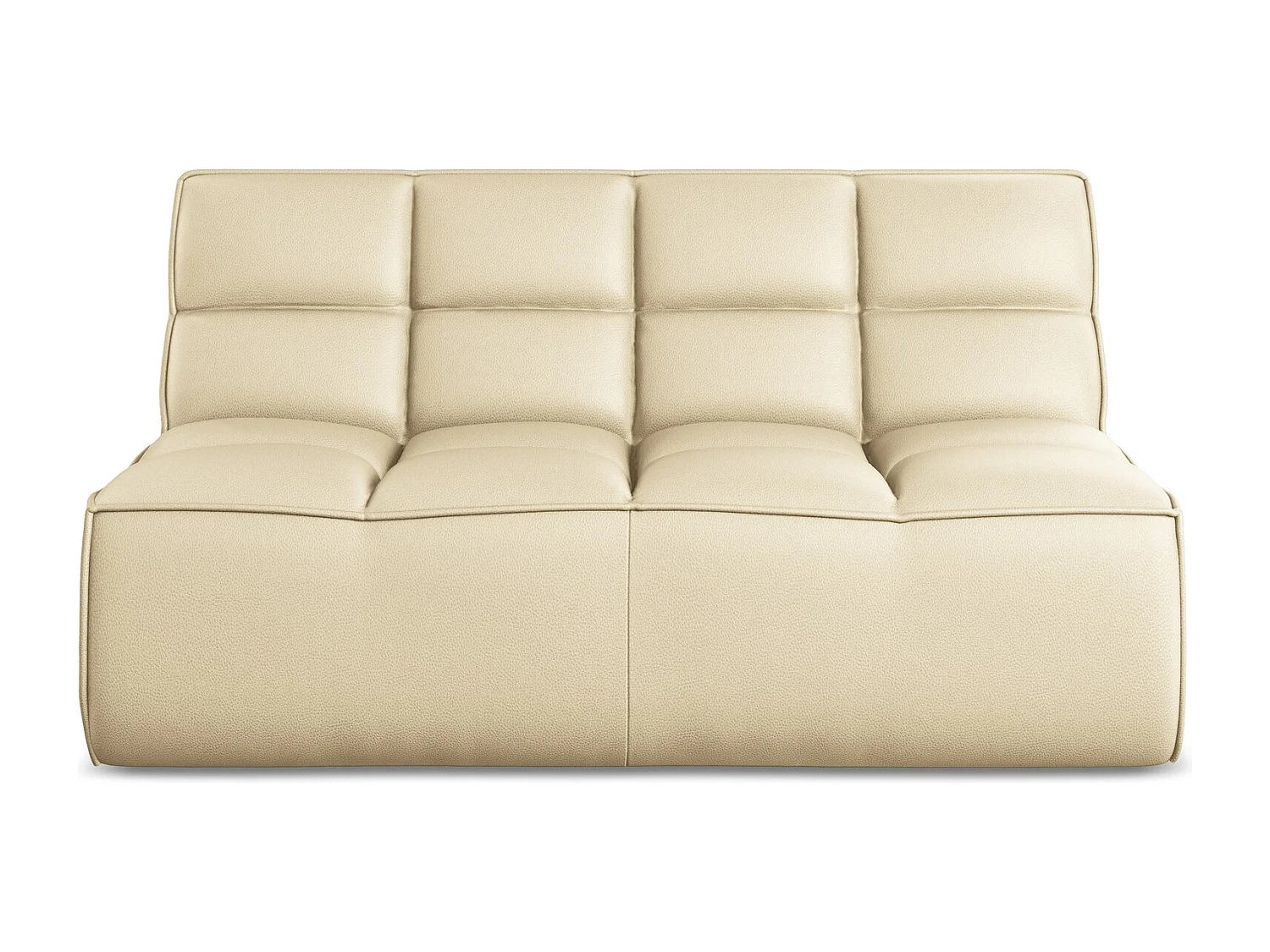 Modułowa sofa 2-osobowa - ze skóry syntetycznej - beżowy - KALAI