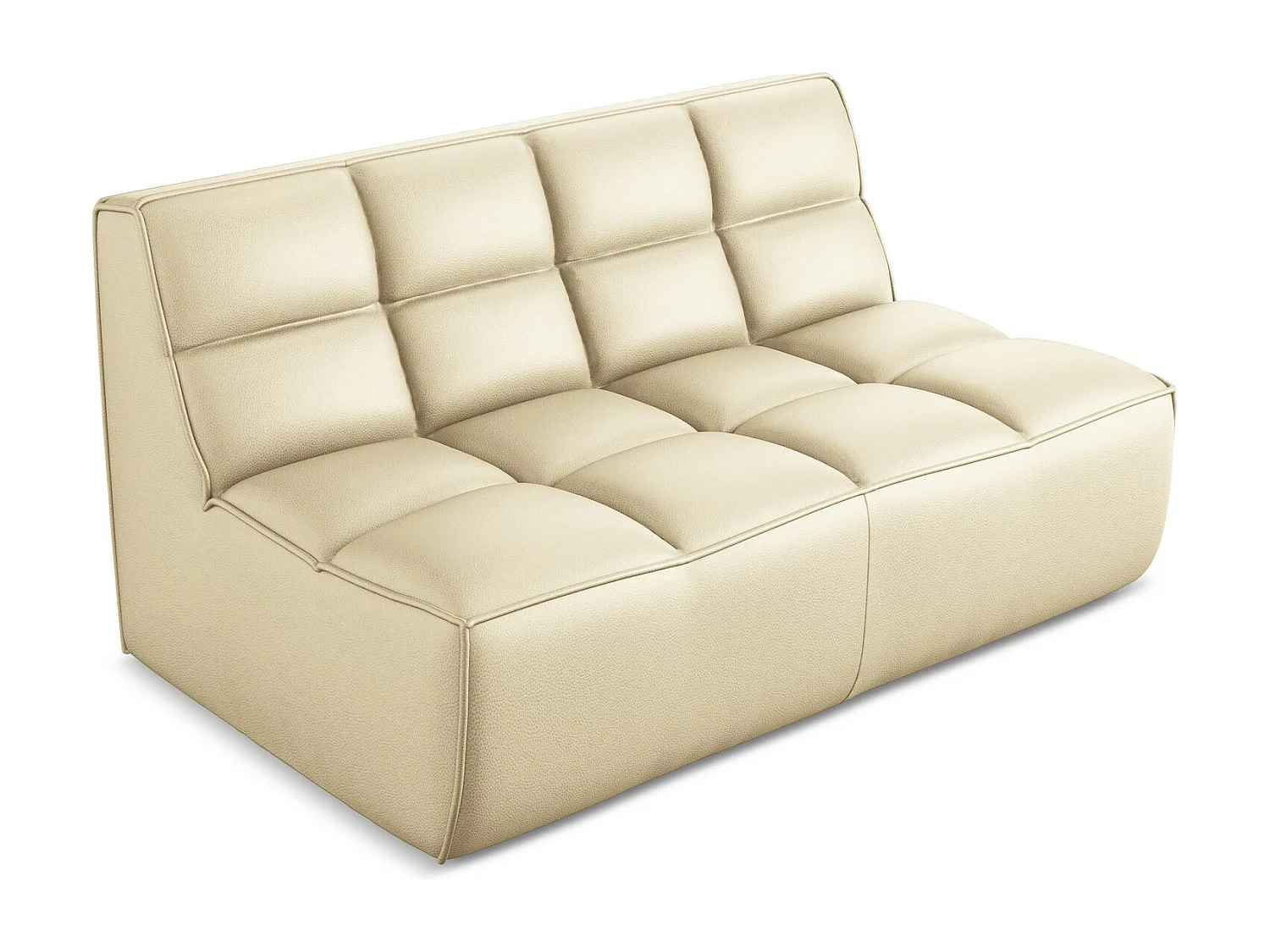 Modułowa sofa 2-osobowa - ze skóry syntetycznej - beżowy - KALAI