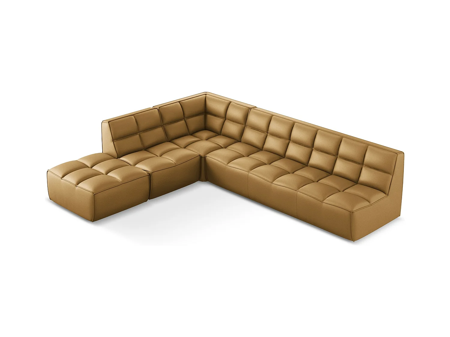 Modulaire hoekbank rechts van karmel kunstleer - KALAI