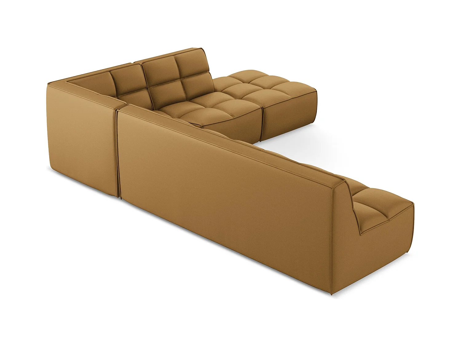 Modulaire hoekbank rechts van karmel kunstleer - KALAI