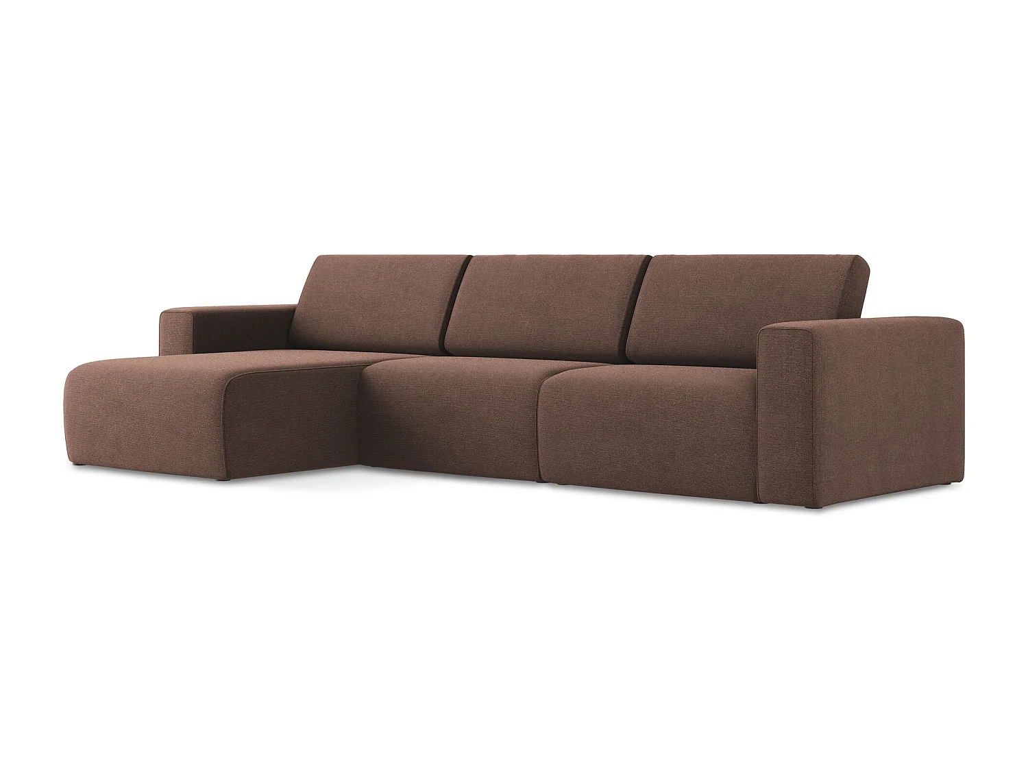 Modulares Ecks Sofa M links - Links - Strukturstoff - Puderrosa - KALEA