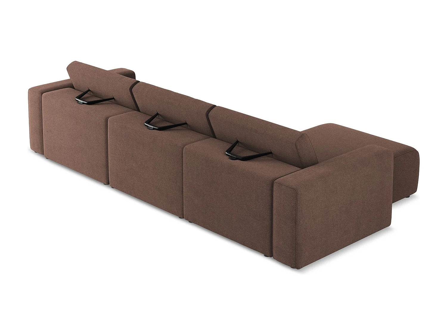 Modulares Ecks Sofa M links - Links - Strukturstoff - Puderrosa - KALEA