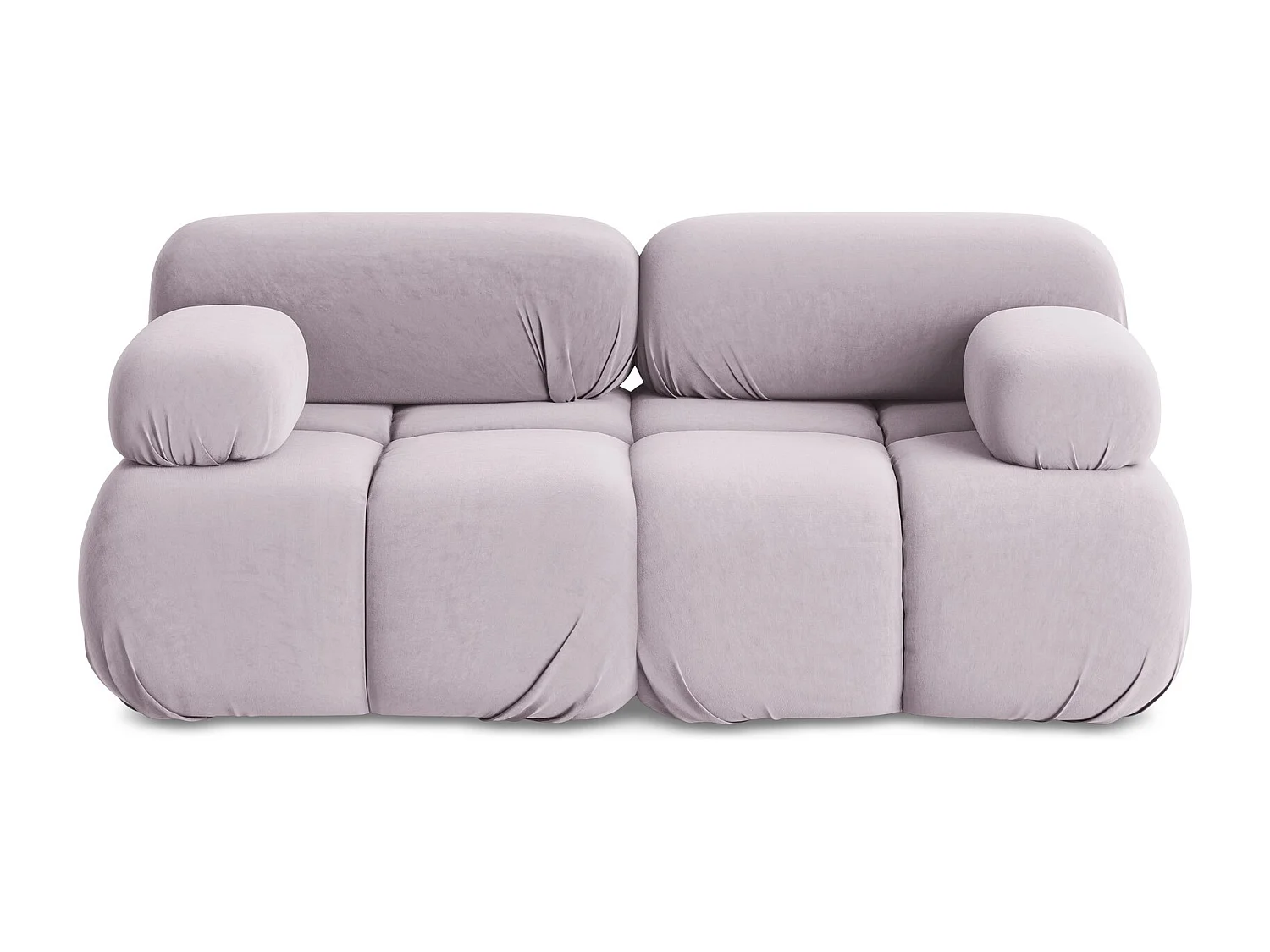 Tweezits modulaire bank van lavendel velours - LOKUA