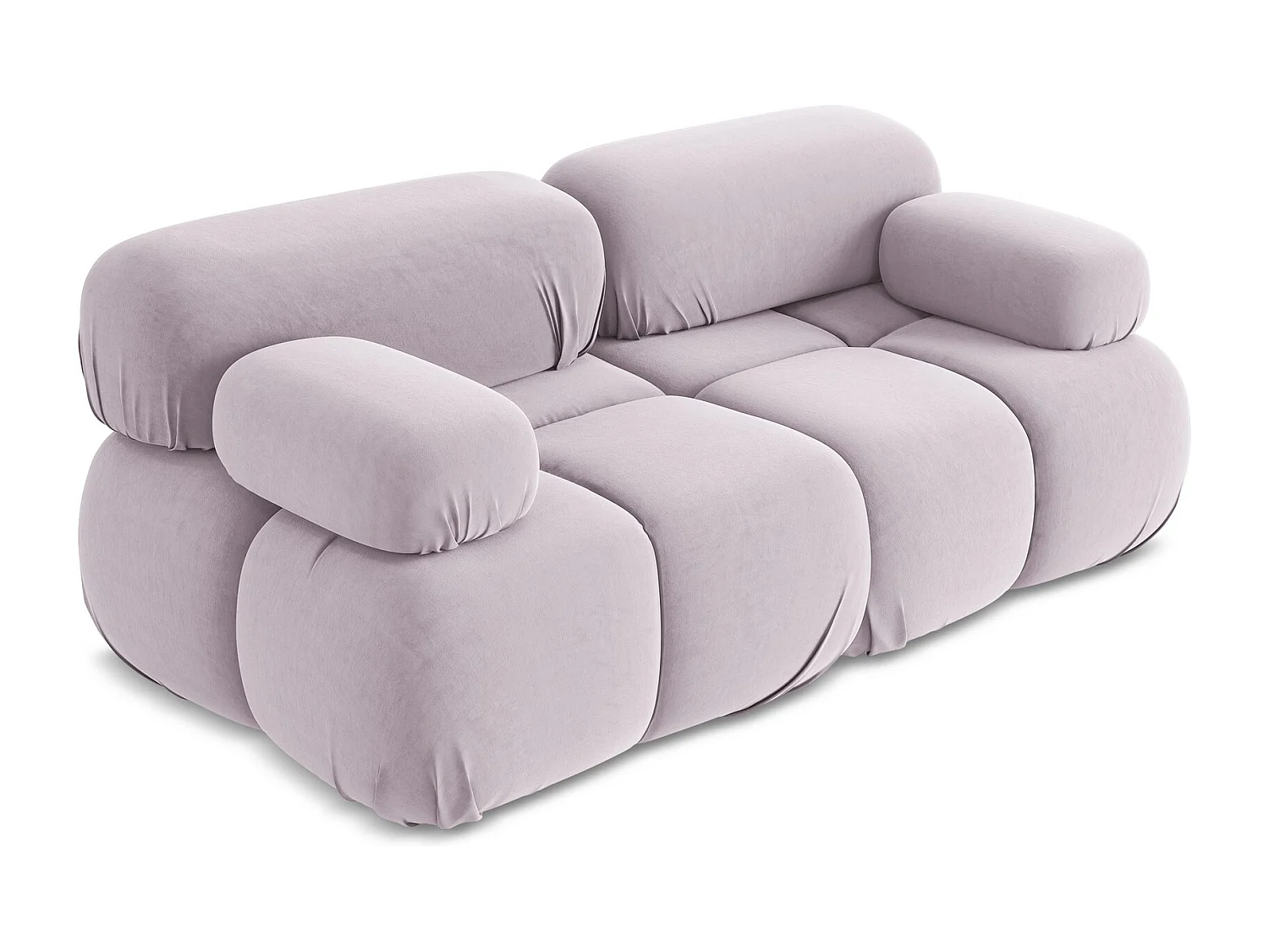 Tweezits modulaire bank van lavendel velours - LOKUA