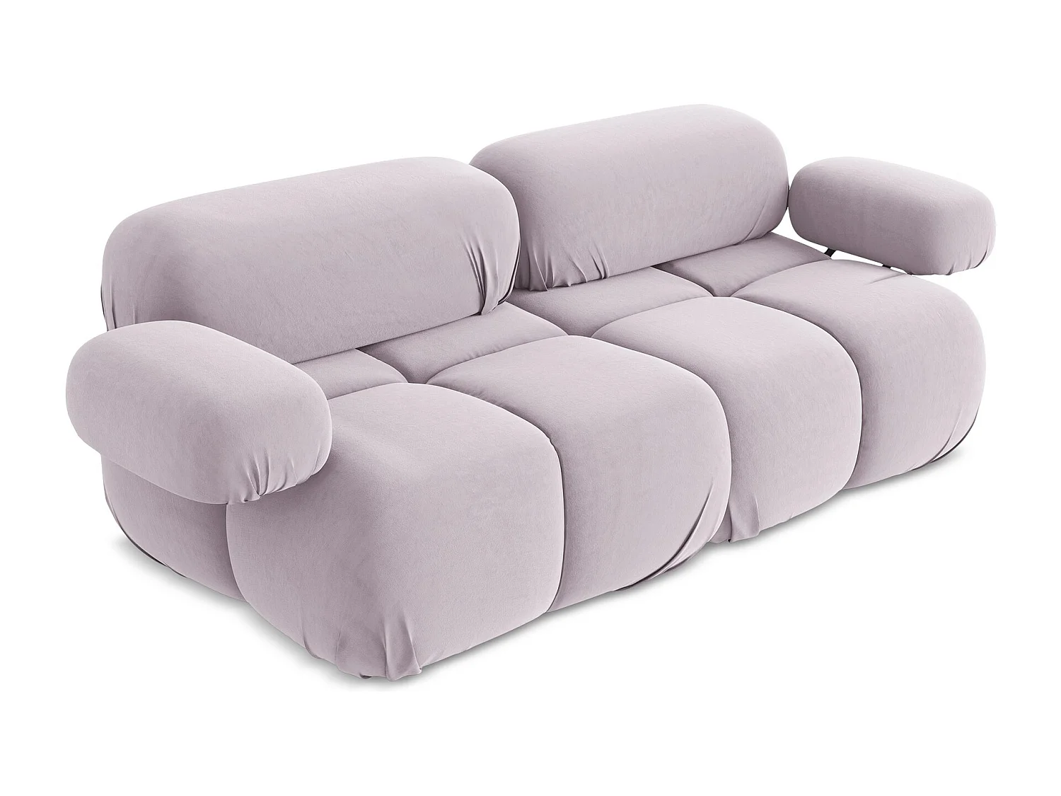Tweezits modulaire bank van lavendel velours - LOKUA