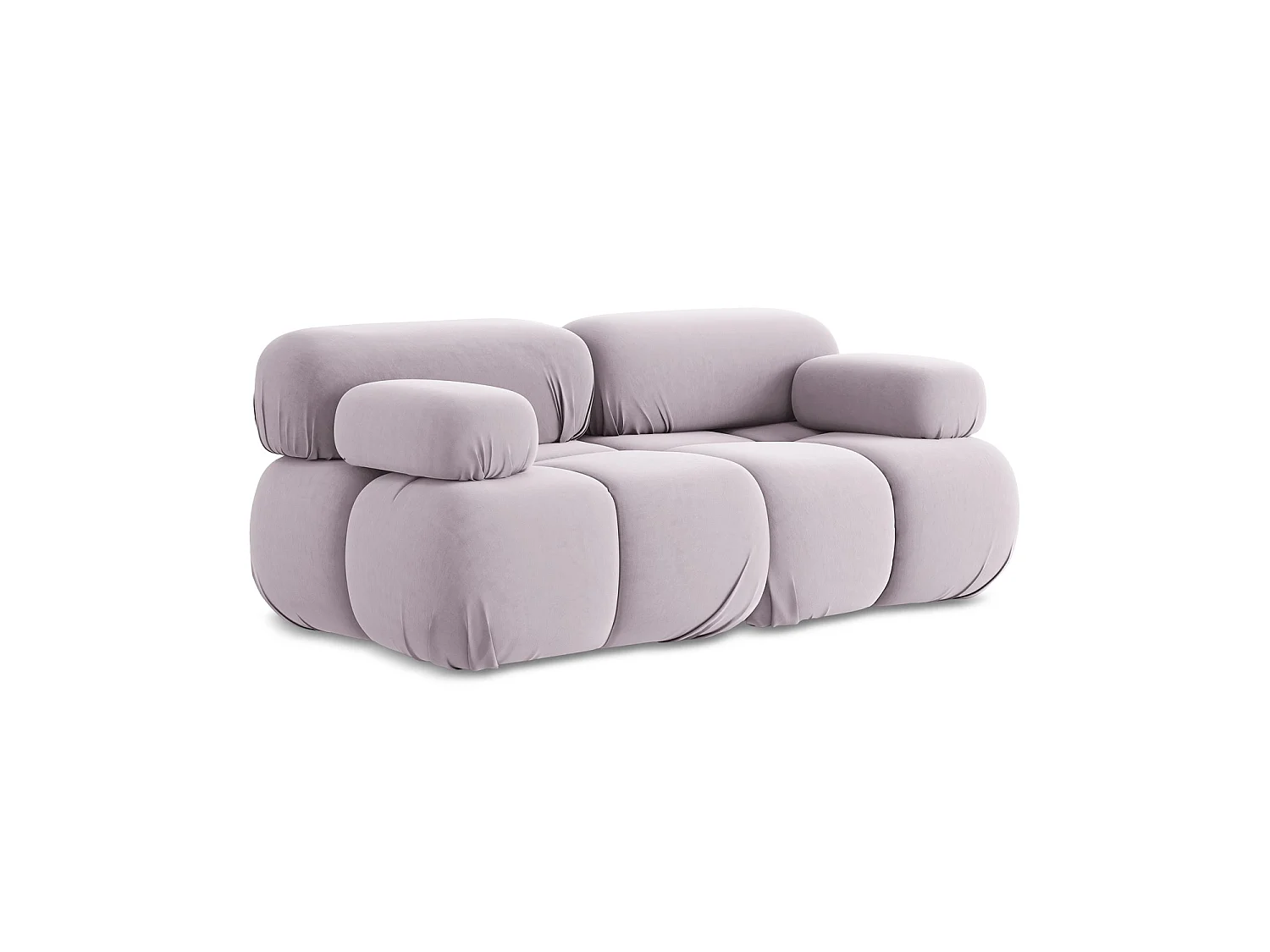 Modułowa sofa 2-osobowa - z tkaniny welwetowej - lawendowy - SANREMO