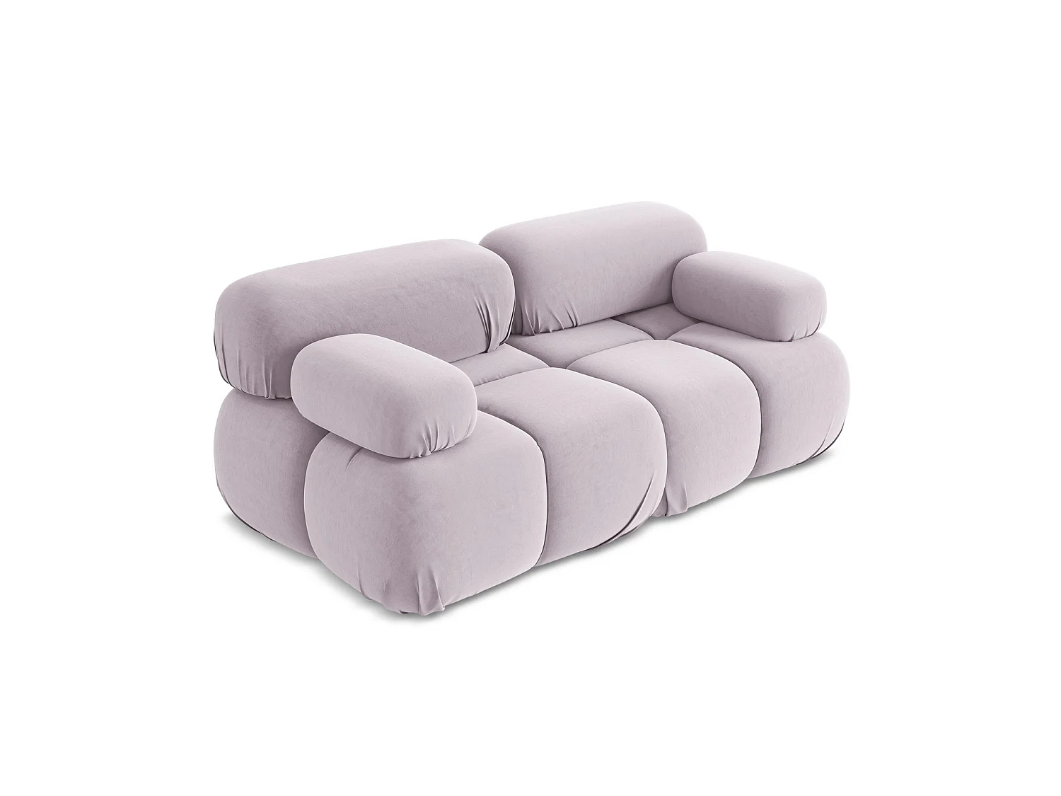 Modułowa sofa 2-osobowa - z tkaniny welwetowej - lawendowy - SANREMO