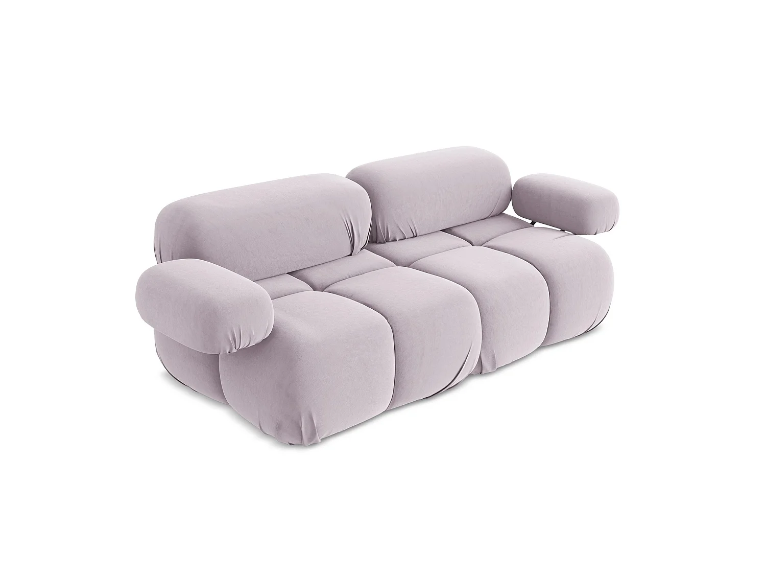 Modułowa sofa 2-osobowa - z tkaniny welwetowej - lawendowy - SANREMO